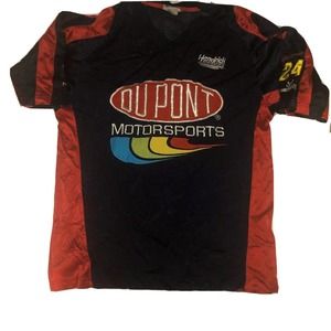 Chase Jeff Gordon NASCAR Embroidered DuPont Navy Blue Jersey‎ Size Large